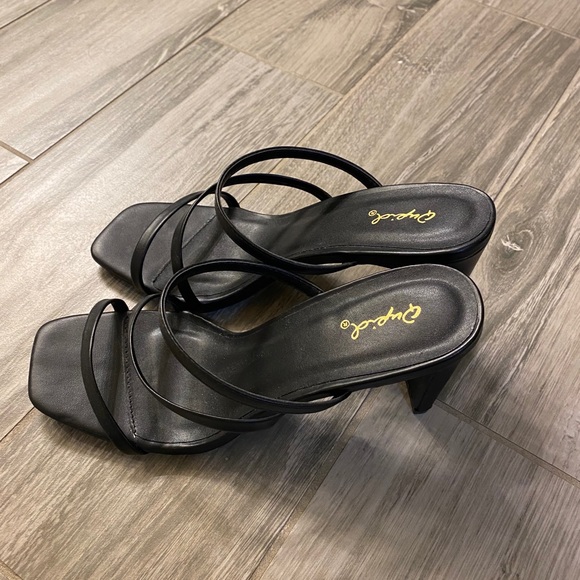 Black Strappy Heels - Picture 2 of 4